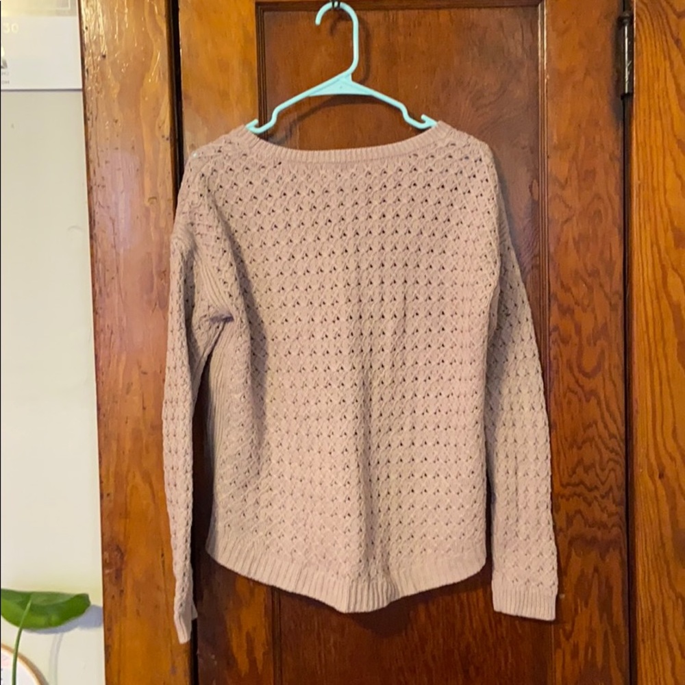 Old Navy cream/tan honeycomb knit sweater - Picture 3 of 3